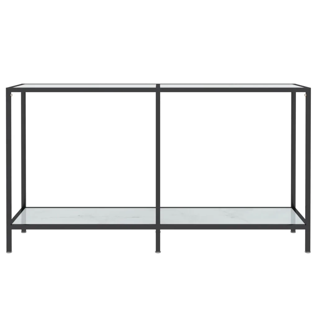 Masă consolă, alb, 140x35x75,5 cm, sticlă securizată - imagine 3