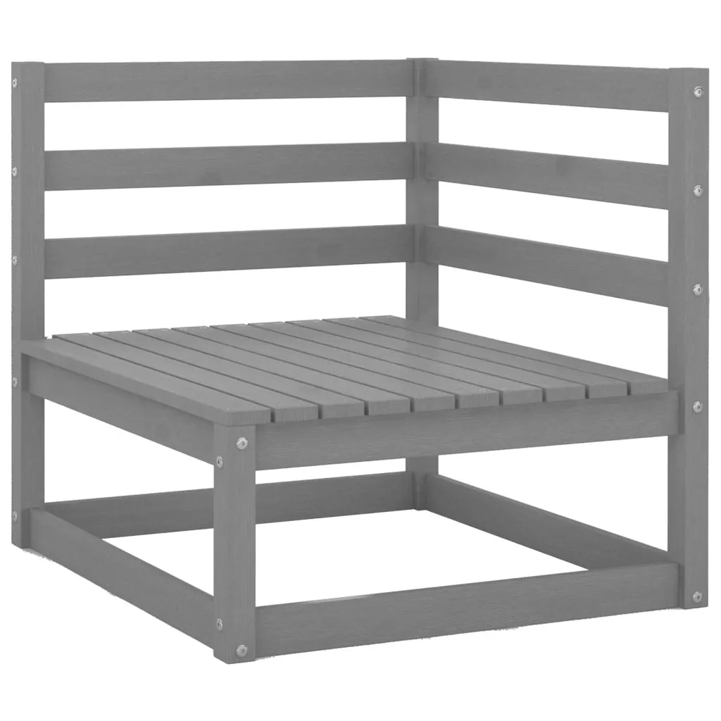 Set mobilier de grădină, 5 piese, gri, lemn masiv de pin - imagine 4