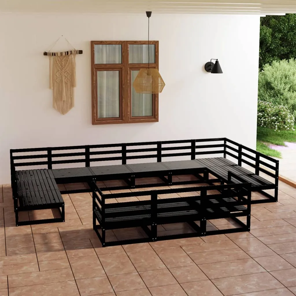 Set mobilier de grădină, 13 piese, lemn masiv de pin