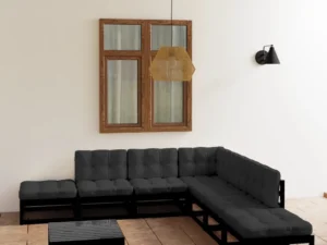 Set mobilier grădină cu perne, 8 piese, lemn masiv pin