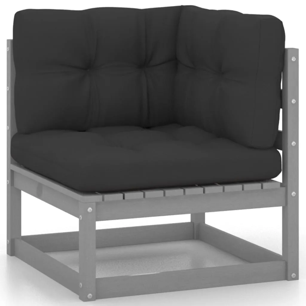 Set mobilier grădină cu perne, 8 piese, lemn masiv de pin - imagine 4