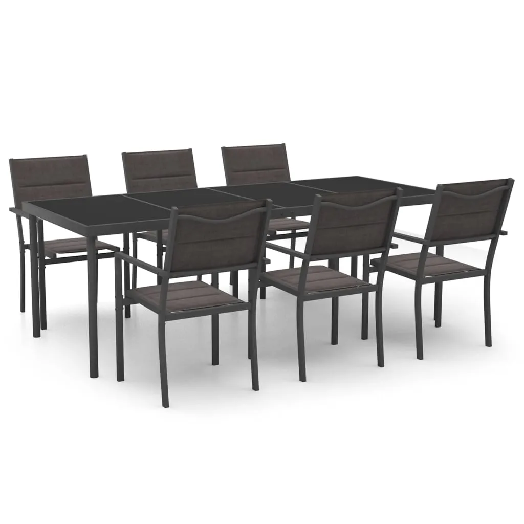 Set mobilier de exterior, 7 piese, oțel - imagine 2