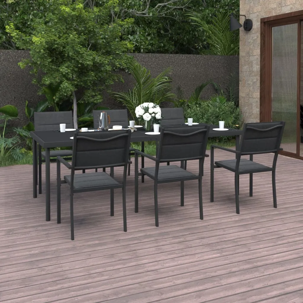 Set mobilier de exterior, 7 piese, oțel