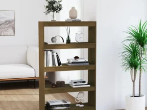 Bibliotecă/Separator cameră maro miere 80x30x135,5 cm lemn pin