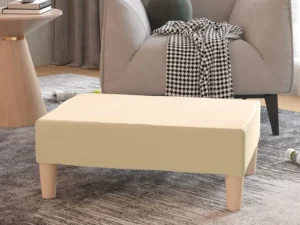 Taburet, crem, 78x56x32 cm, material textil