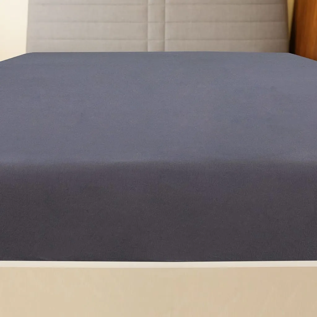 Cearșaf de pat cu elastic, 2 buc., antracit, 90x200 cm, bumbac - imagine 3