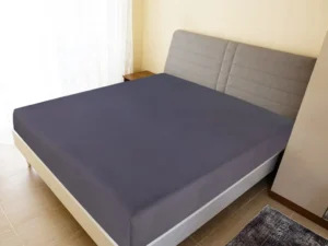 Cearșaf de pat cu elastic, 2 buc., antracit, 100x200 cm, bumbac