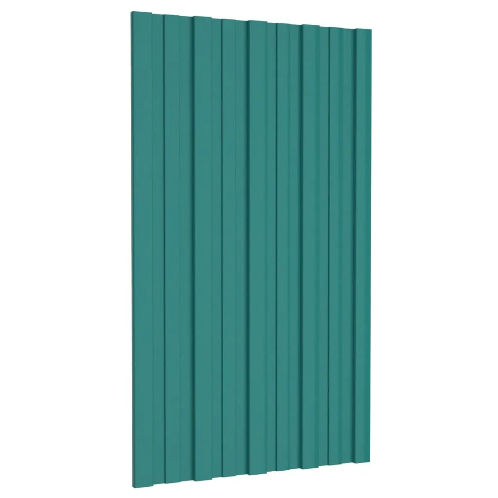 Panouri pentru acoperiș 12 buc. verde 80x45 cm oțel galvanizat - imagine 3