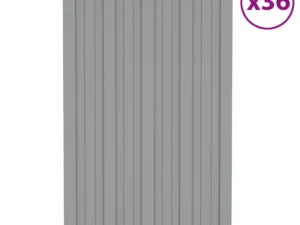 Panouri pentru acoperiș, 36 buc., gri, 80x45cm, oțel galvanizat