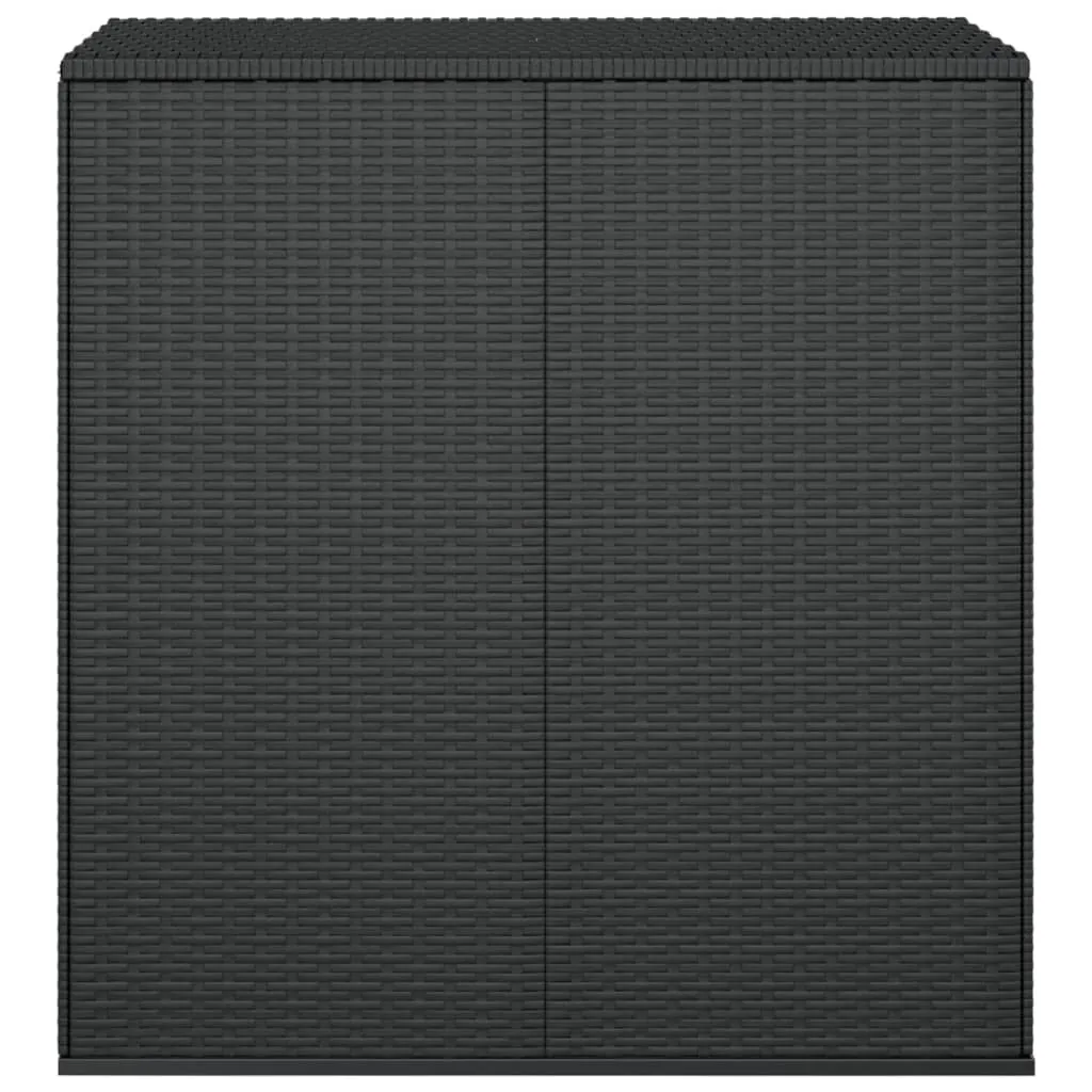 Ladă de perne pentru grădină, negru, 100x49x103,5 cm, ratan PE - imagine 2