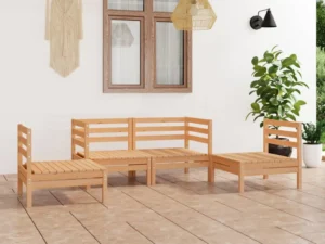 Set mobilier de grădină, 4 piese, lemn masiv de pin