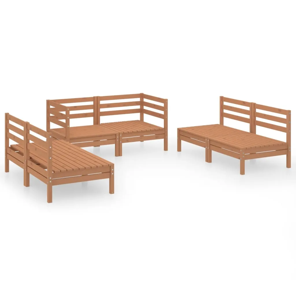 Set mobilier de grădină, 6 piese, maro miere, lemn masiv de pin - imagine 2