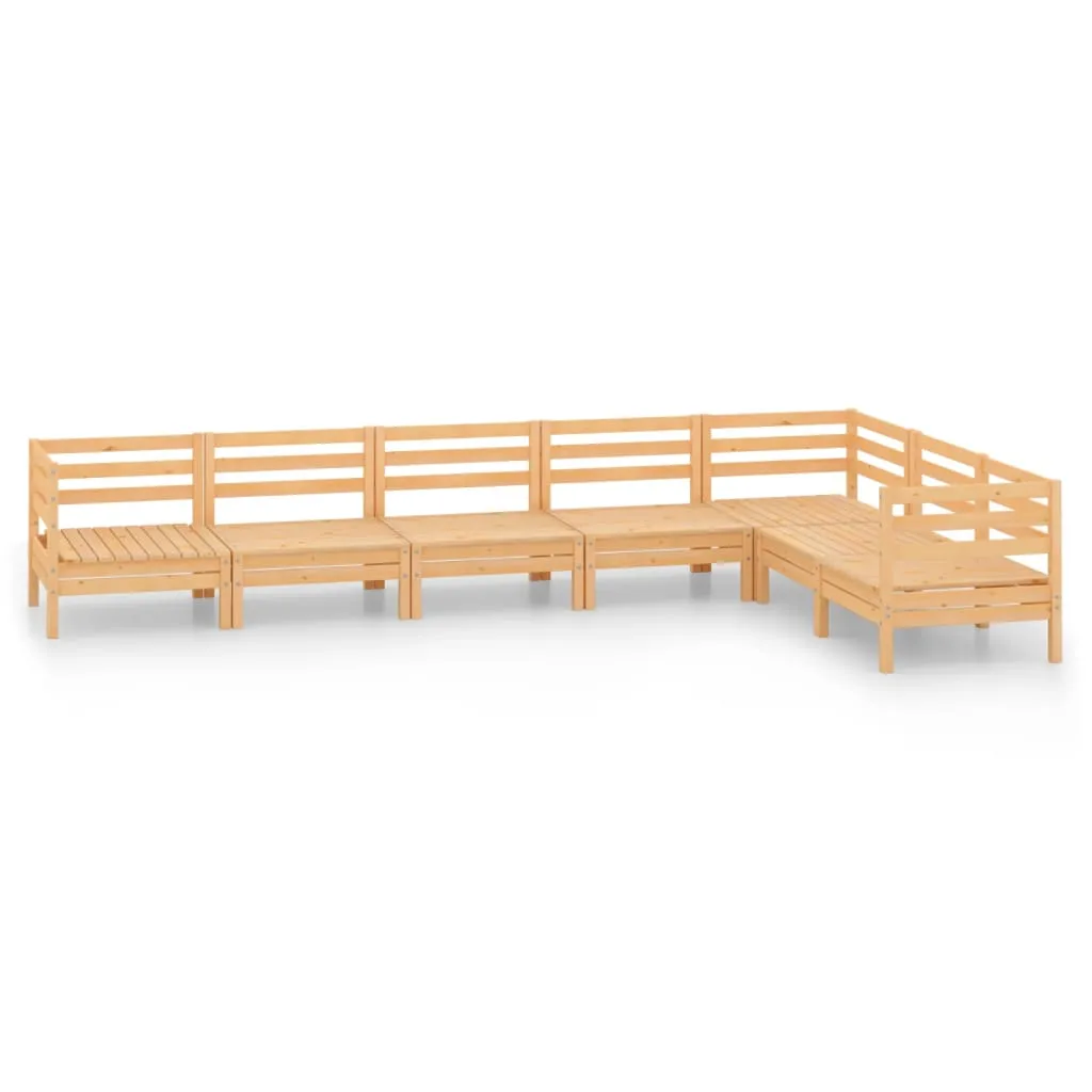 Set mobilier de grădină, 7 piese, lemn masiv de pin - imagine 2