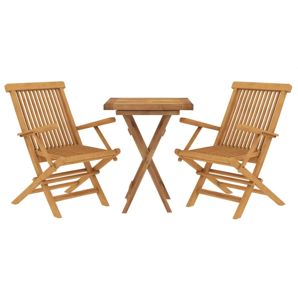 Set mobilier de grădină, 3 piese, lemn masiv de tec - imagine 3