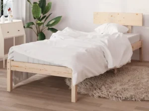Cadru de pat mic single, 75x190 cm, lemn masiv