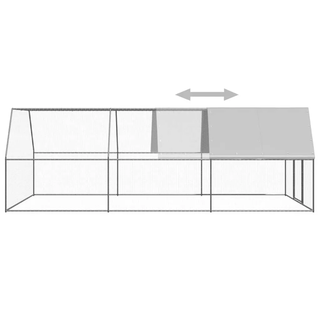 Coteț de păsări pentru exterior, 3x6x2 m, oțel zincat - imagine 4