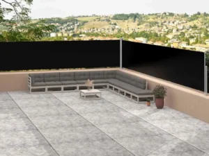 Copertină laterală retractabilă, negru, 117x1200 cm