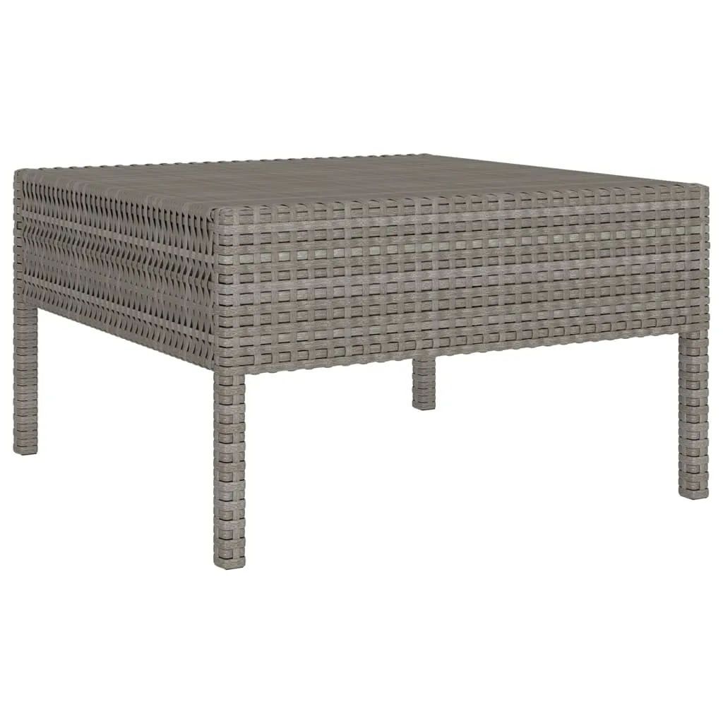 Set mobilier de grădină cu perne, 14 piese, gri, poliratan - imagine 3