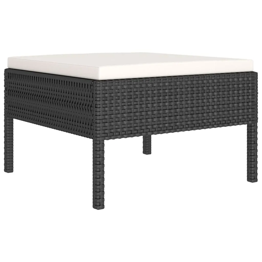 Set mobilier de grădină cu perne, 12 piese, negru, poliratan - imagine 3