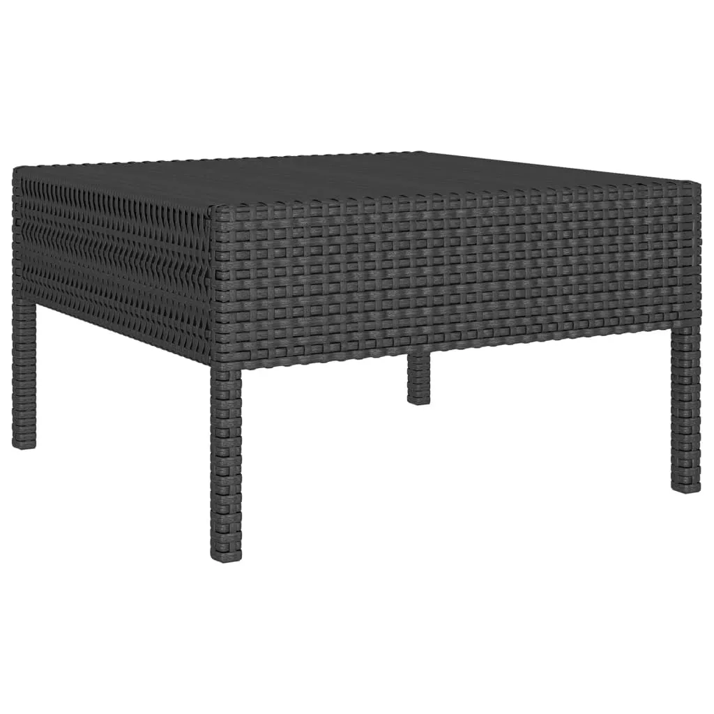 Set mobilier de grădină cu perne, 12 piese, negru, poliratan - imagine 4