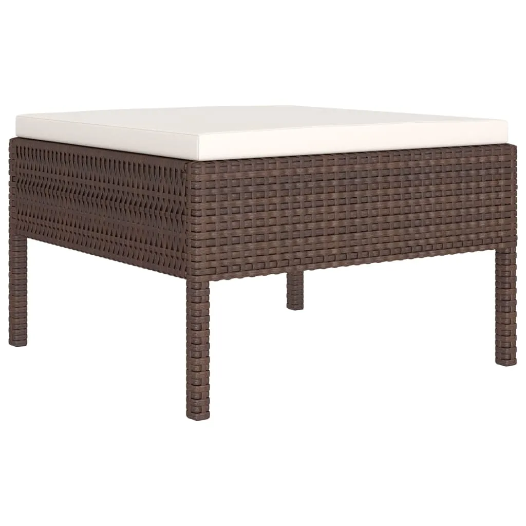 Set mobilier de grădină cu perne, 11 piese, maro, poliratan - imagine 3