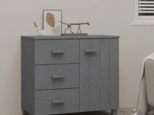 Servantă „HAMAR”, gri închis, 90x40x80 cm, lemn masiv de pin