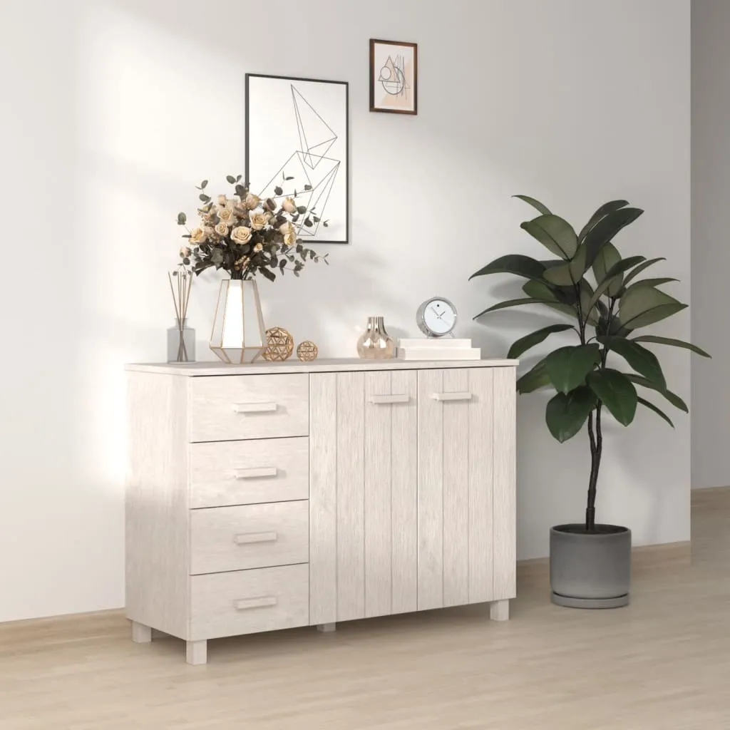 Servantă „HAMAR”, alb, 113x40x80 cm, lemn masiv de pin