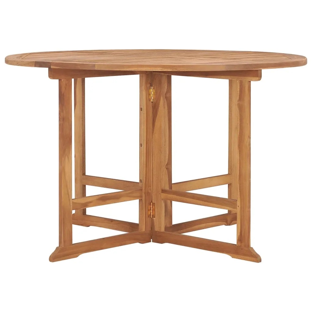 Set de mobilier de exterior pliabil, 5 piese, lemn masiv de tec - imagine 4