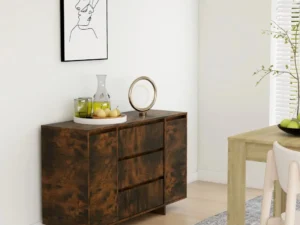 Servantă cu 3 sertare, stejar afumat, 120x41x75 cm, PAL