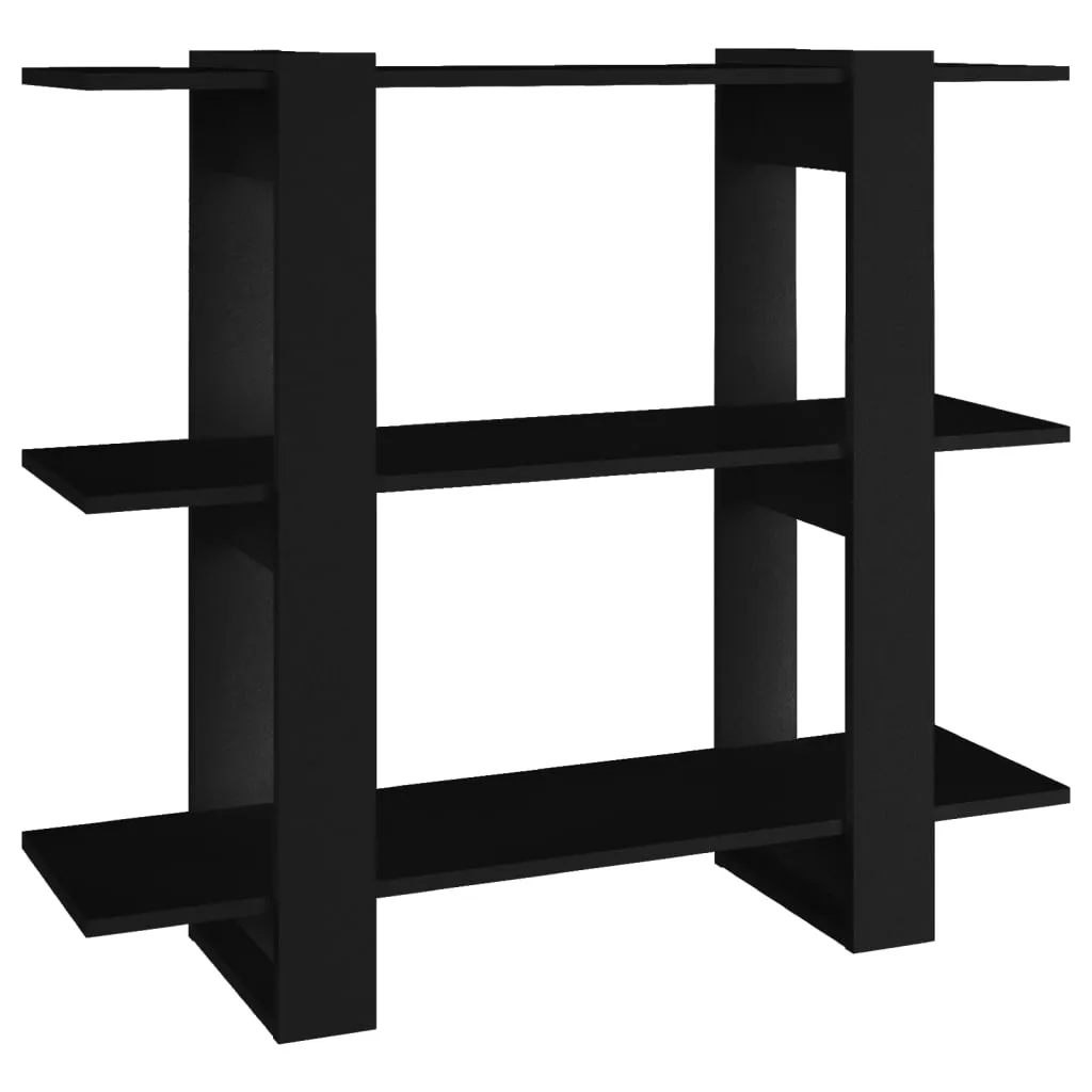 Bibliotecă/Separator cameră, negru, 100x30x87 cm - imagine 2