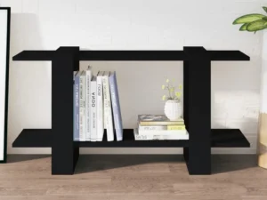 Bibliotecă, negru, 100x30x51 cm, lemn compozit