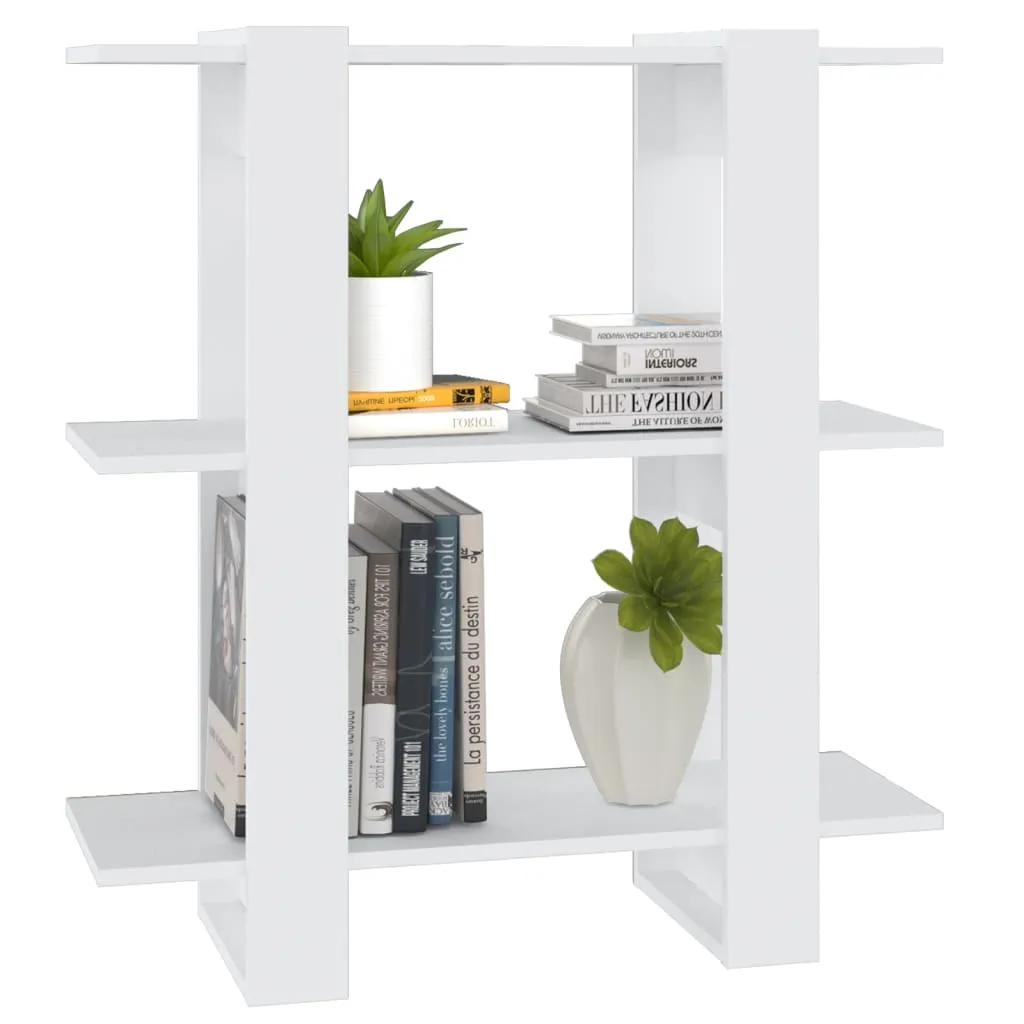 Bibliotecă/Separator cameră, alb, 80x30x87 cm - imagine 4