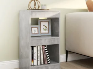 Bibliotecă/Separator cameră, gri beton, 40x30x72 cm