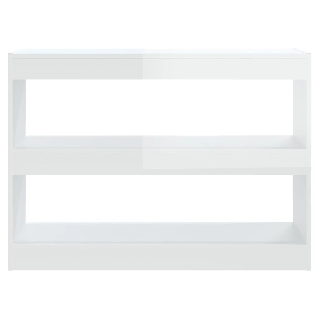 Bibliotecă/Separator cameră, alb extralucios, 100x30x72 cm - imagine 3