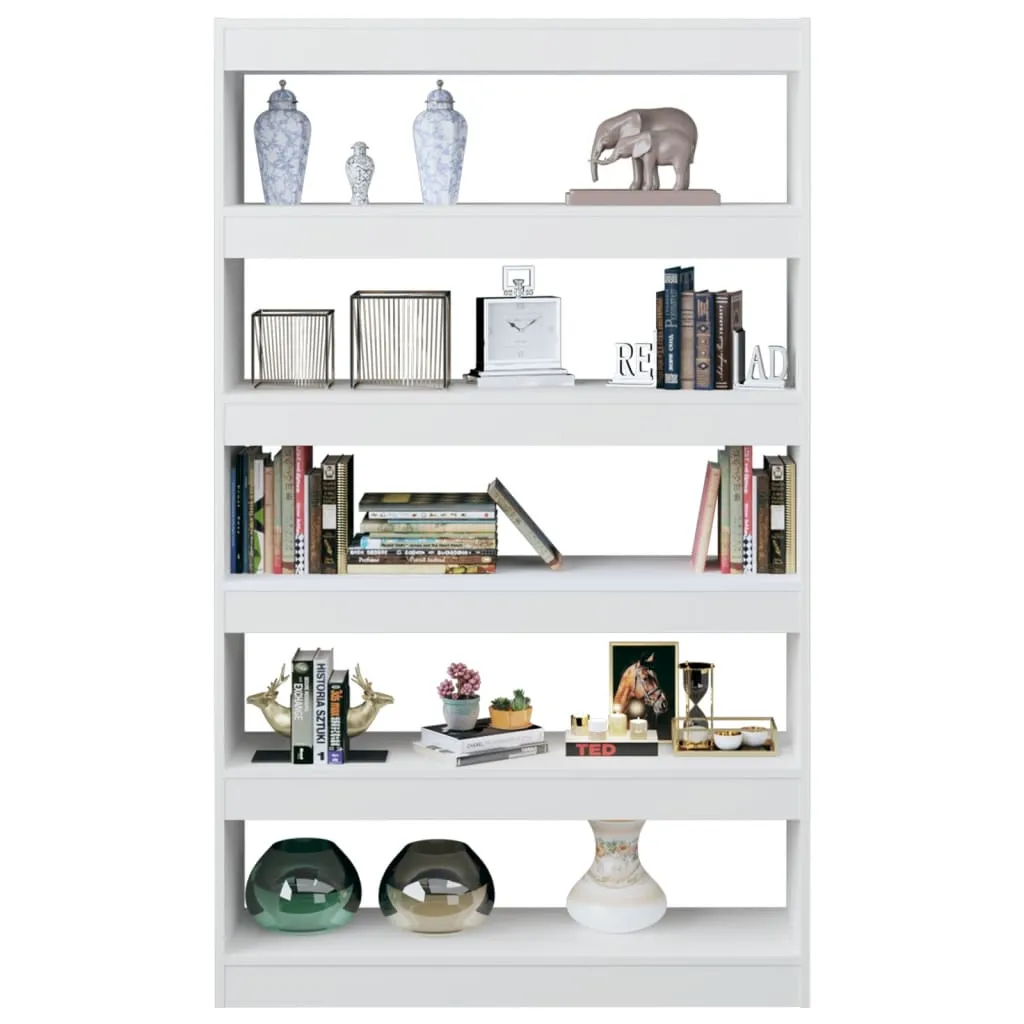 Bibliotecă/Separator cameră, alb, 100x30x166 cm - imagine 4