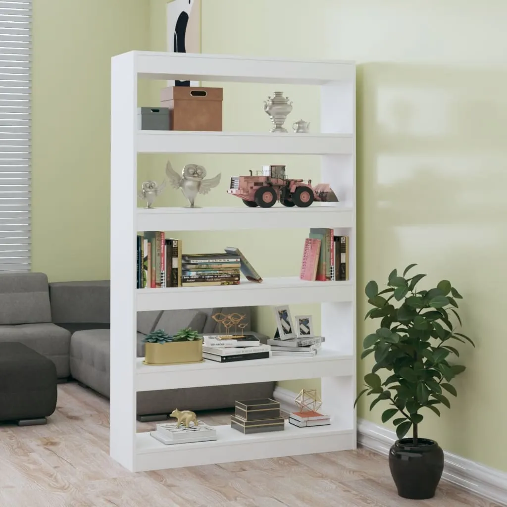 Bibliotecă/Separator cameră, alb, 100x30x166 cm