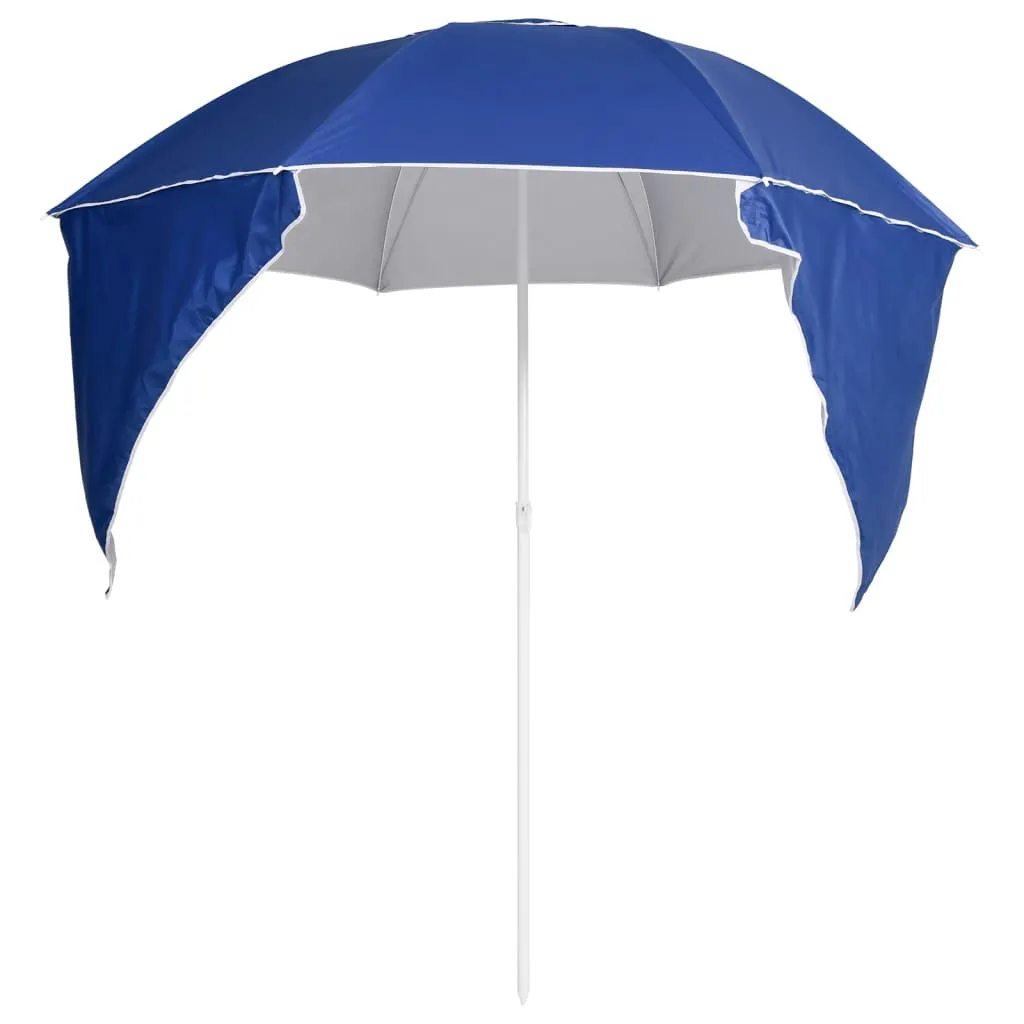 Umbrelă soare de plajă cu pereți laterali, albastru, 215 cm - imagine 4