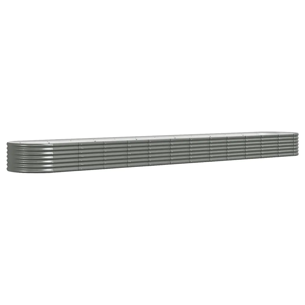Strat înălțat grădină gri 512x80x36cm oțel vopsit electrostatic - imagine 2