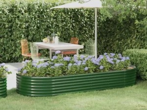 Strat înălțat grădină 249x100x36 cm oțel vopsit electrostatic