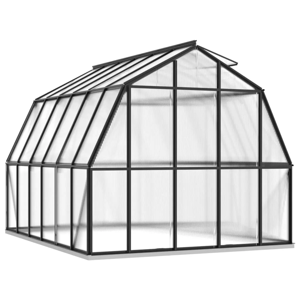Seră cu cadru de bază, antracit, 9,53 m², aluminiu - imagine 4