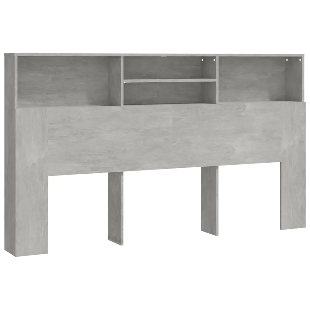 Tăblie de pat cu dulap, gri beton, 180x19x103,5 cm - imagine 2