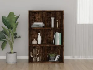 Bibliotecă/dulap, stejar fumuriu, 66x30x98 cm, lemn prelucrat