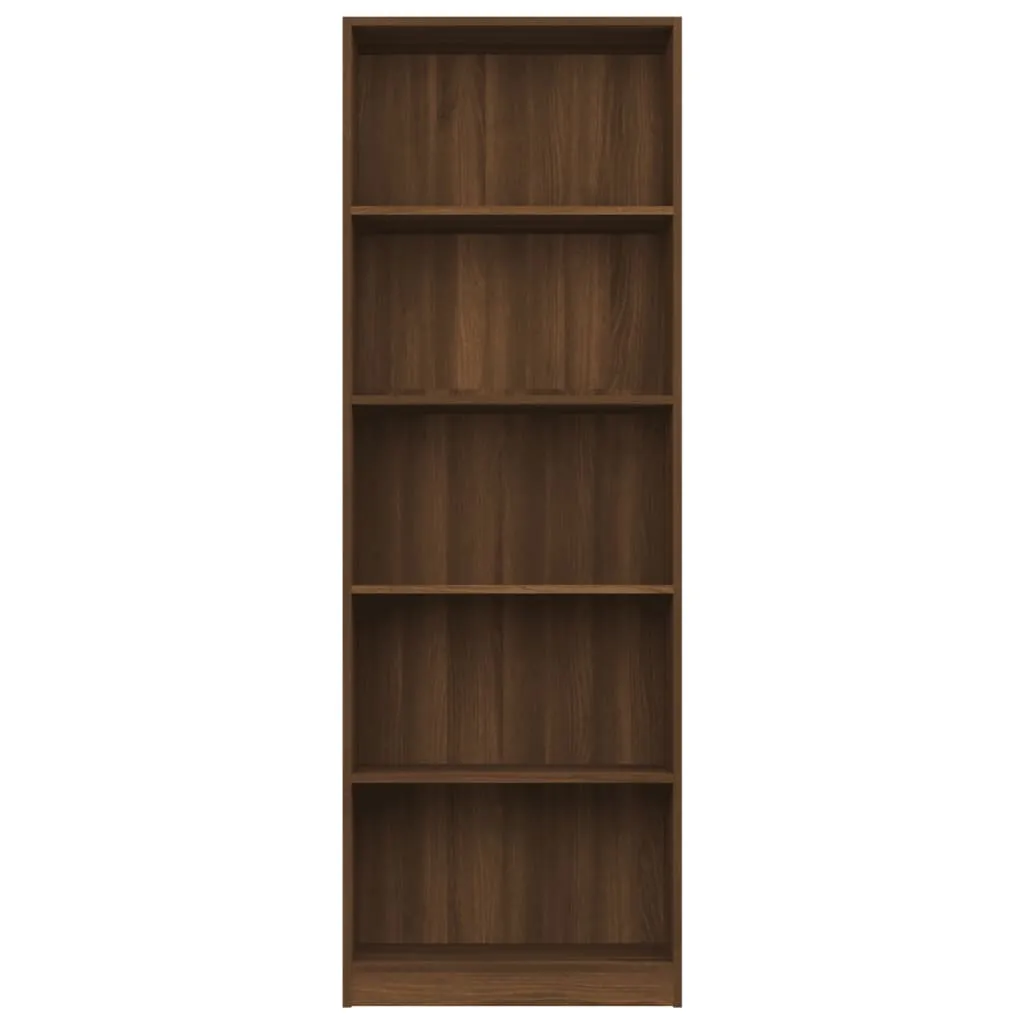 Bibliotecă 5 niveluri stejar maro 60x24x175 cm lemn compozit - imagine 4
