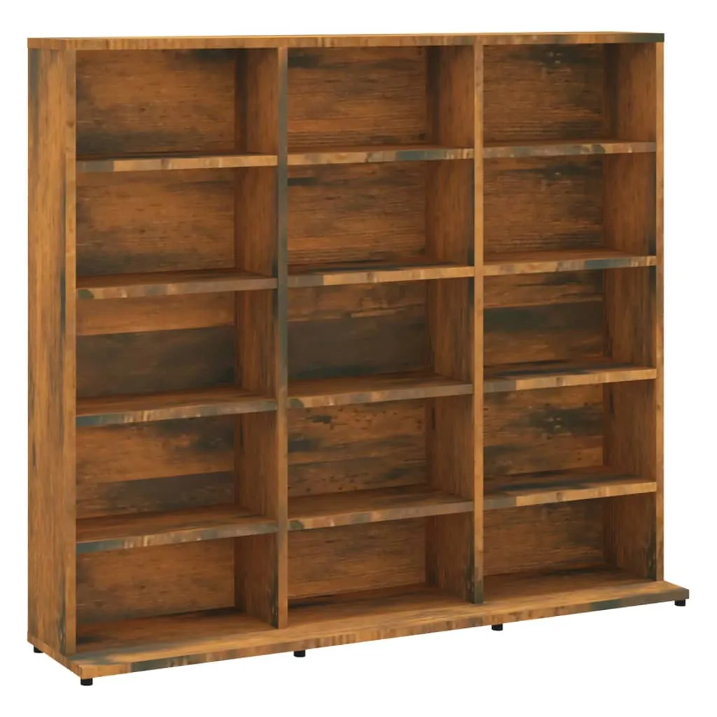 Dulap CD-uri, stejar fumuriu, 102x23x89,5 cm, lemn prelucrat - imagine 2