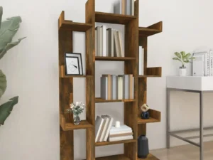 Bibliotecă, stejar fumuriu, 86x25,5x140 cm, lemn prelucrat