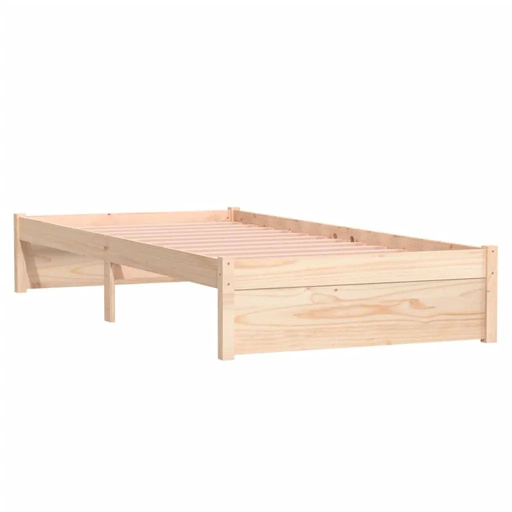 Cadru de pat single, 90x190 cm, lemn masiv - imagine 4