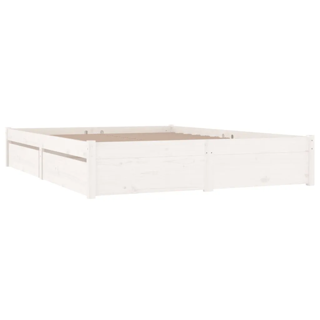 Cadru de pat cu sertare Small Double, alb, 120x190 cm - imagine 3
