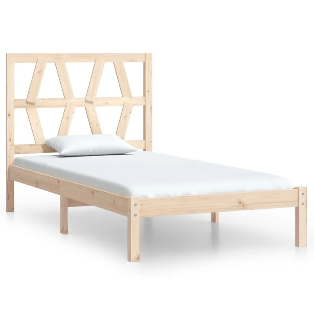 Cadru de pat mic single, 75x190 cm, lemn masiv de pin - imagine 2