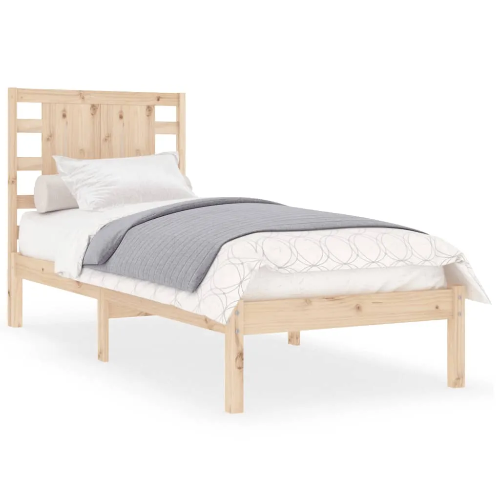 Cadru de pat single, 90x190 cm, lemn masiv - imagine 2