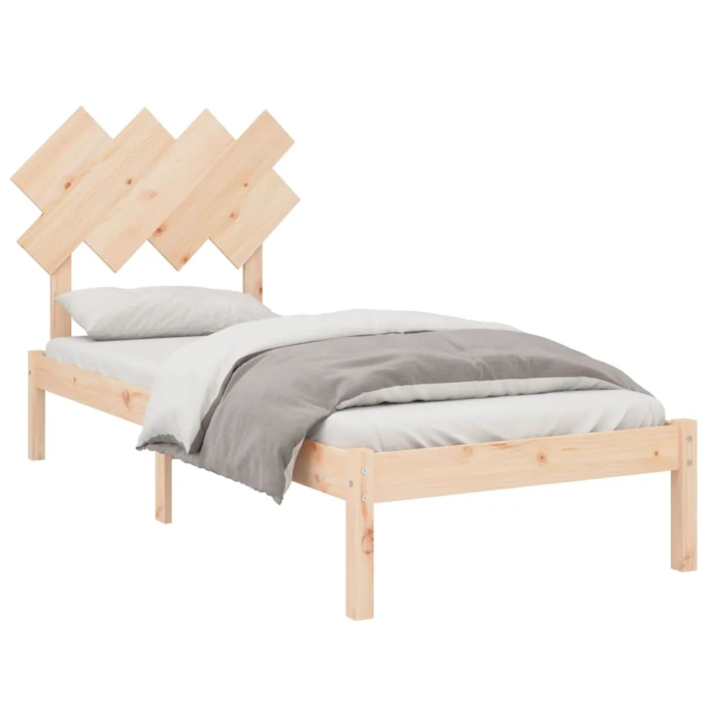 Cadru de pat single, 90x190 cm, lemn masiv - imagine 3